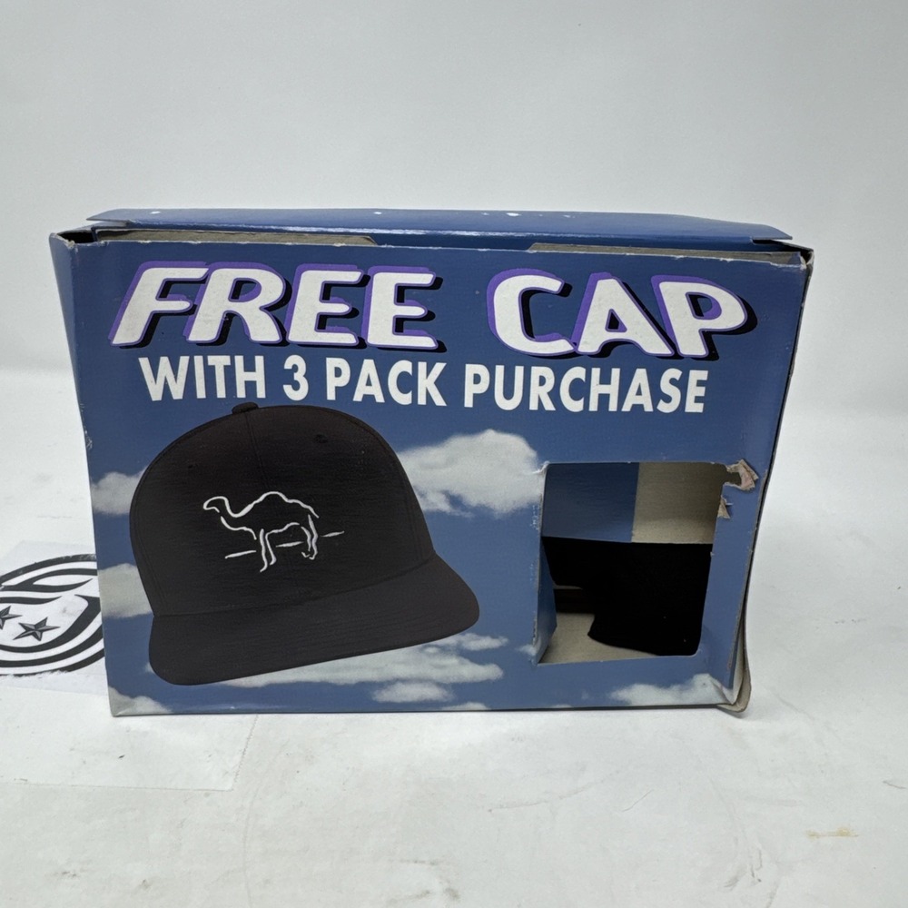 NEW VTG NOS Camel Cigarettes Hat Snapback Cap Black Joe Camel‎ SMOKING Promo 90s